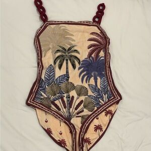 Women’s One-Piece Luxury Swimsuit XL with Tropical Print
